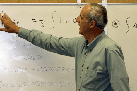 Richard Beighline during one of his last days of teaching at the International School in Bellevue.