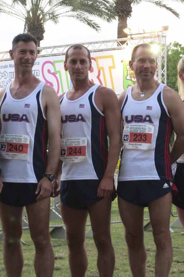 Terry Robinson (center) and his teammates at the Maccabiah Games.