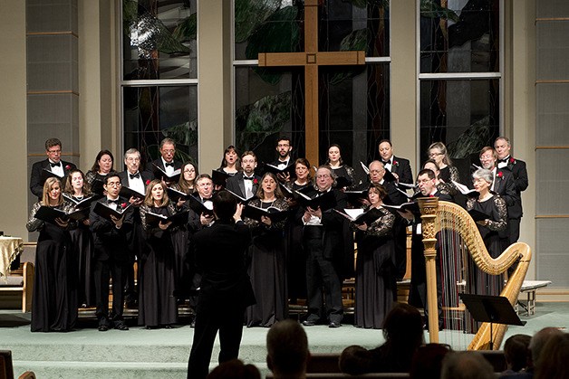 The chorus performing at Bothell United Methodist Church during their holiday concert series.