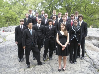 Members of the Newport High jazz band at Central Park in New York City during a break from the Essentially Ellington Jazz Festival this month.