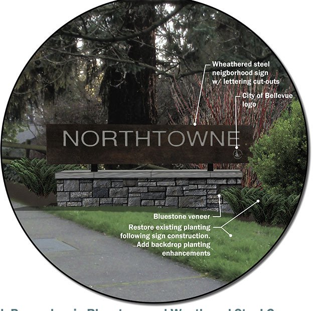 The city will seek votes on design proposals for entry signs to Bellevue's Northtowne neighborhood during an open house Wednesday