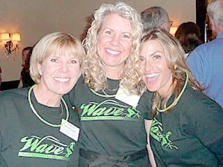 Lakemont Ladies Cycling Club member and volunteer Sharon Ironmonger (left)