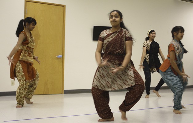 Students rehearse for their upcoming performance at Lake Washington High School.