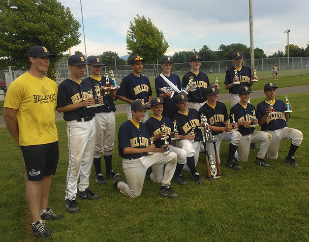 The 13U Bellevue Baseball Club team.