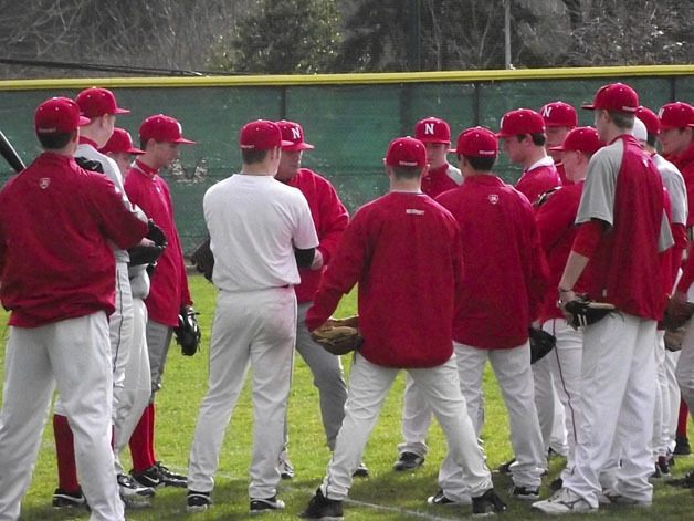 Newport baseball coach Hal DeBerry talks with his team before a practice earlier this season.