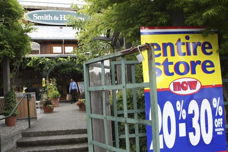 Smith & Hawken has begun it's going-out-of-business sales.