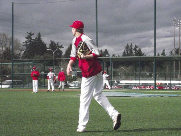 Newport pitcher Cole Wiper warms up before a practice earlier this season.