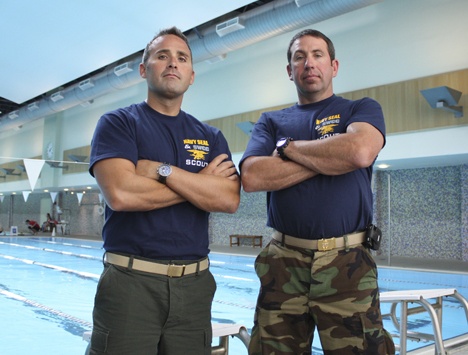 Senior Chief Petty Officer Jason Torrey and Chief Petty Officer Audie O'Dell will oversee the Navy SEAL Fitness Challenge on Aug. 8 in Bellevue.