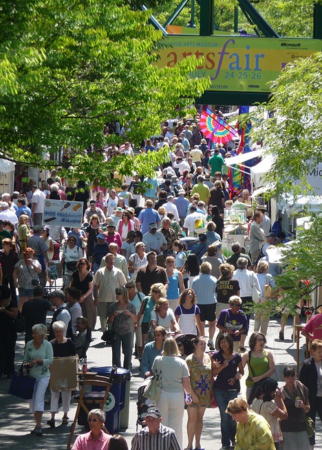 Thousands of people are expected to pack Downtown Bellevue as they take in three distinct arts fairs.