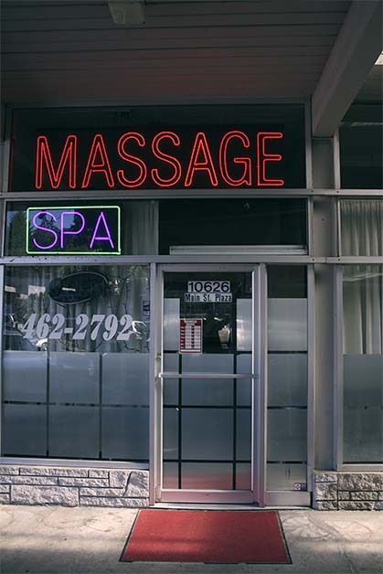 Bellevue Police arrested three women for alleged prostitution at a Main Street massage parlor on Thursday.