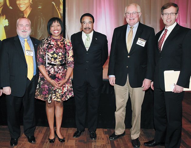 (From left) Bellevue College President David L. Rule; Deborah Horne