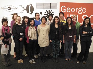 High-school aged docents with Bellevue Arts Museum.