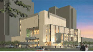 Artist rendering shows exterior of the Performing Arts Center Eastside (PACE).