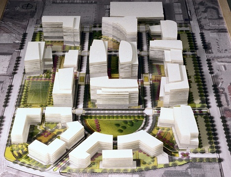 An architectural model of the Spring District