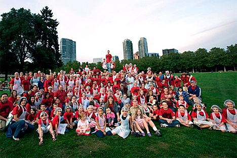 More than 200 volunteers gather at Bellevue’s Downtown Park to package meals for children in Africa.