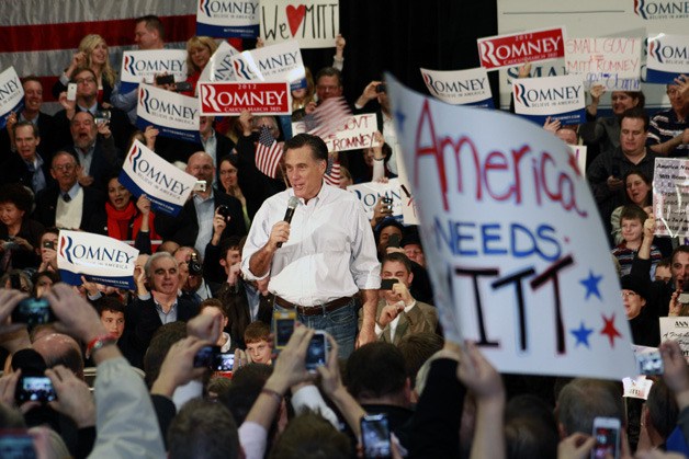 Presidential Candidate Mitt Romney whipped the large crowd at Highland Community Center into a frenzy during his speech Friday.