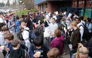 Students at Bellevue High School honored the memory of Hunter Simpson on Wednesday