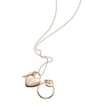 Tiffany Locks in 18 karat rose gold: heart lock key pendant