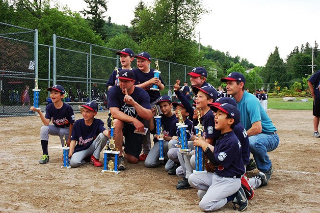 The Bellevue Thunderbird Braves Little League nine-year-old baseball team won the all-city baseball tournament on June 12 in Bellevue.