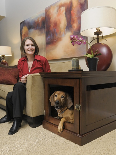 Den Haus president Sarah Pierce and family dog