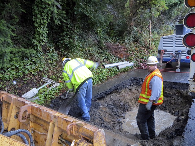 Allen Road was blocked off as crews worked to fix the issue.