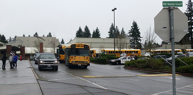A number of Interlake High School students are being bused to Highland Middle School to be picked up after a Facebook rumor of a shooting threat came to light this morning.