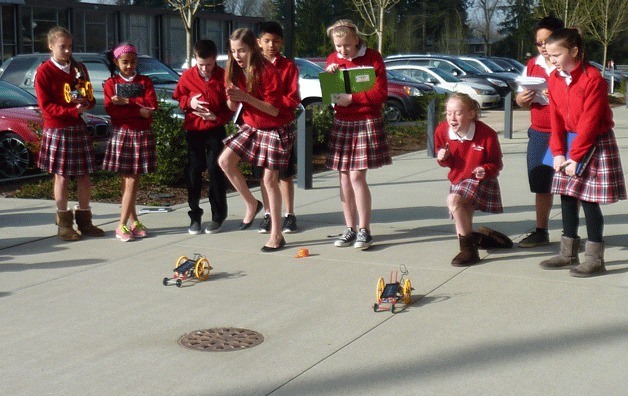 Sixth graders at St. Louise School in Bellevue had a fast and furious competition this week with their teams of individually built solar-powered cars. With teacher Jeff Glaser at the helm