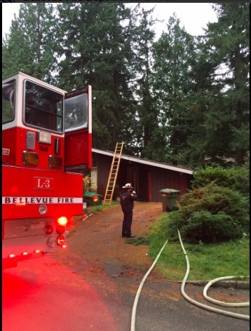A firefighter at the scene of the residential fire on Nov. 23.