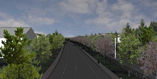 A new alignment idea would move the tracks to the west side of 112th Avenue and hide them with trees