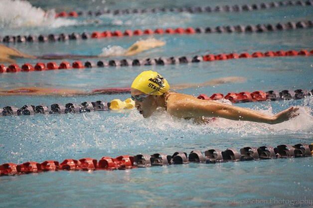 Bellevue Wolverines senior Bellevue Wolverines senior Kim Williams put together a memorable performance at the Class 4A state swim and dive championships on Nov. 15 at the King County Aquatic Center in Federal Way. Williams captured first place in the 200 individual medley clocking a blistering time of 2:00.35