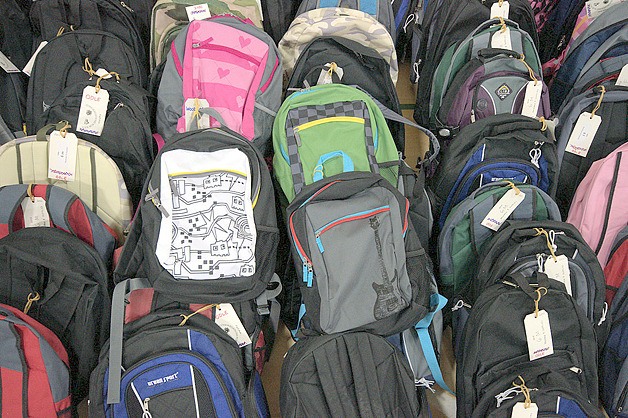Backpacks filled with school supplies will be given to needy students prior to the start of school.