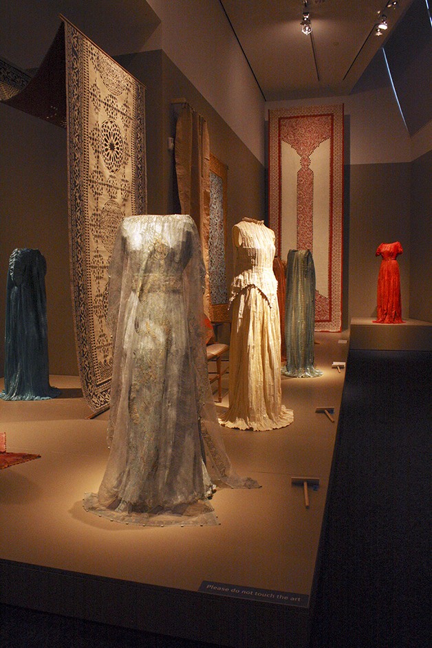 A selection of Isabelle de Borchgrave's reconstructions of Mariano Fortuny's Delphos gowns