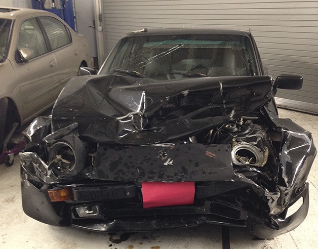 This vehicle was driven by a 25-year-old Bellevue man arrested for vehicular assault early Monday morning
