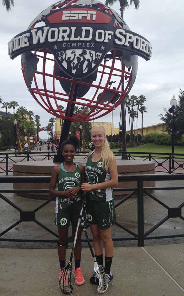 Cece Afman (left) and Emily Hillyer were part of the SuperStix team that traveled to compete in Florida.