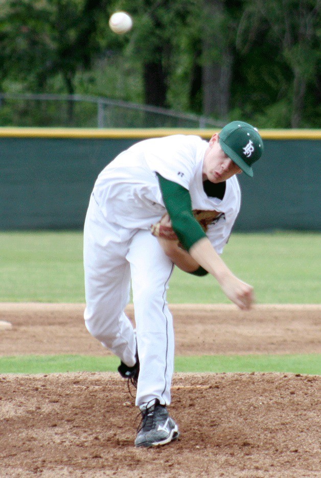 Newport's Jared Fisher pitches for Lakeside last week. The Senior Legion team has started the season 2-6.