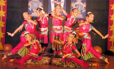 Fleet-footed Kuchipudi dancers perform to classical Carnatic music.