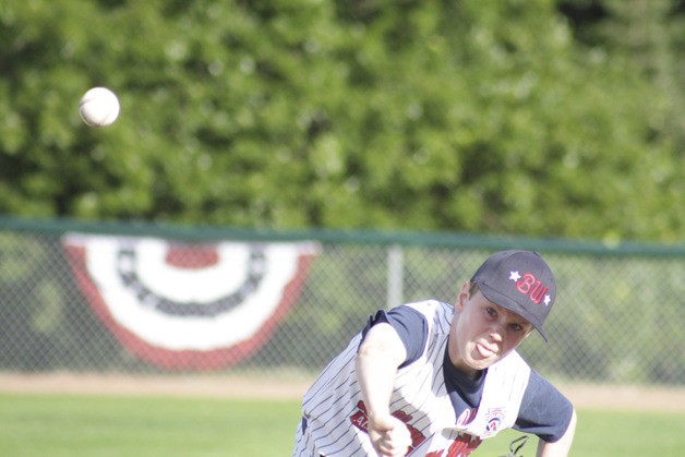 Bel-West pitcher Jack Enger throws a pitch during his team's 6-5 win on Wednesday at Redmond's Hartman Park. Enger went four-plus innings