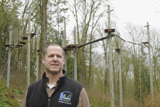 South Bellevue Community manager Brad Bennett is excited about a network of ziplines that will enhance the Bellevue Challenge Course in Eastgate Park.