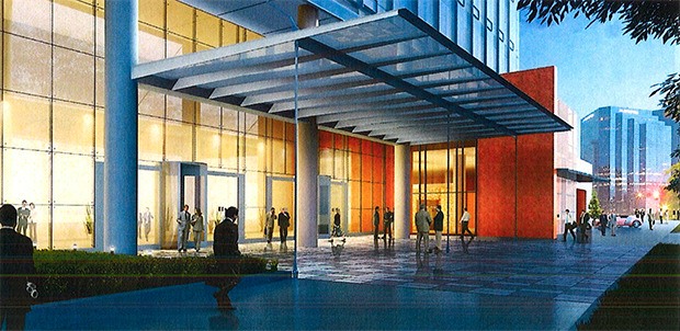 Architectural rendering of Bellevue Center exterior.