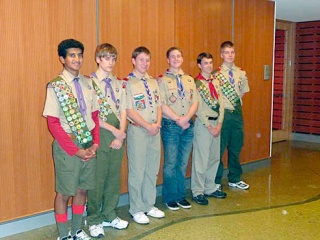 Eagle Scouts  (from left) Rahul Brito