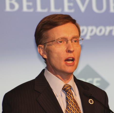 Attorney General Rob McKenna spoke Thursday in Bellevue at a benefit breakfast for the Bellevue Police Foundation.