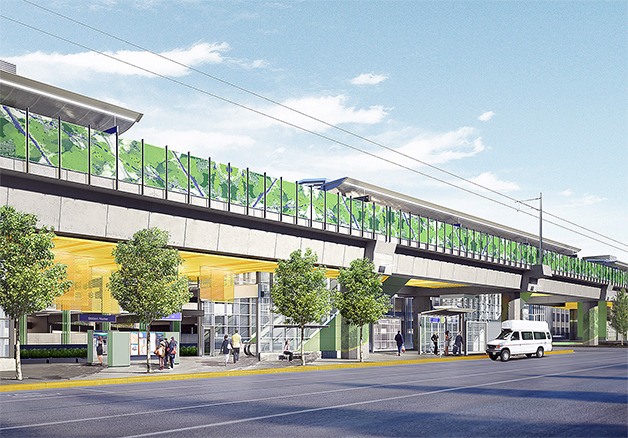 This rendering shows 90-percent design plans for the south Bellevue light rail station planned for construction along Bellevue Way by Sound Transit for its East Link extension.
