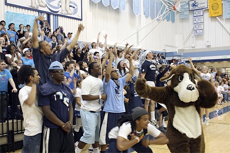 Interlake seniors cheer for a spirit competition during the school's end-of-year assembly June 12.