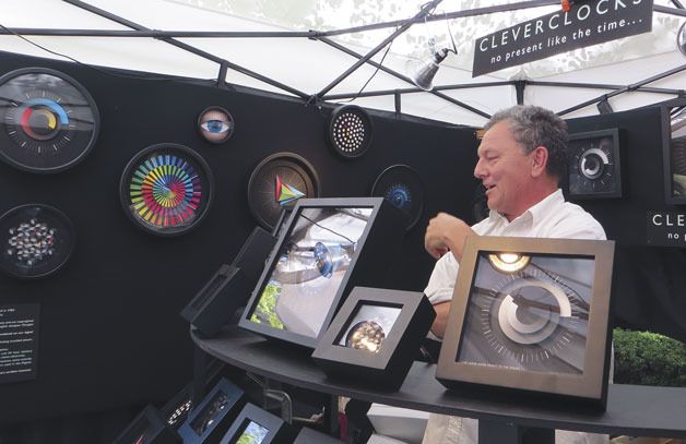 7.) Douglas Chalk from the U.K. had a busy day at the BAM Arts Fair with his Clever Clocks. His clocks are always available at the Bellevue Arts Museum.