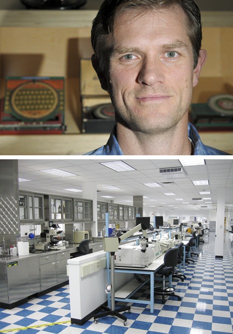 Above: Intellectual Ventures executive vice president Eben Frankenberg. Below: The Bellevue lab where scientists and engineers from Intellectual Ventures perform much of their work.