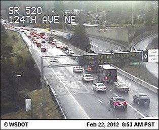 The crash blocked all lanes of State Route 520 for much of the morning