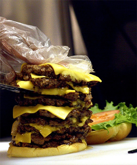 The Triple Triple Burger started as a novelty item on Wayback Burgers' menu
