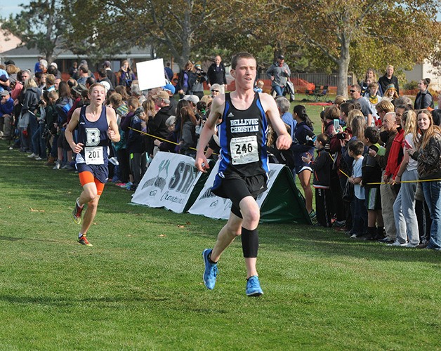 The Bellevue Christian Vikings boys Cross Country team captured a 12th place finish