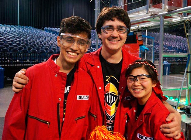 Newport team members (from left) are Varun Varahabhotla (Driving Coach); Cory Jainga (Driver); Kristi Gable (Manipulator