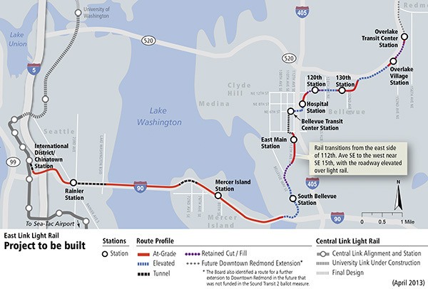 The East Link alignment